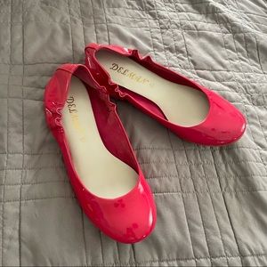 Patent Leather Neon Pink Delman Ballet Flats